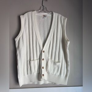 Haband Women's White Cardigan Vest